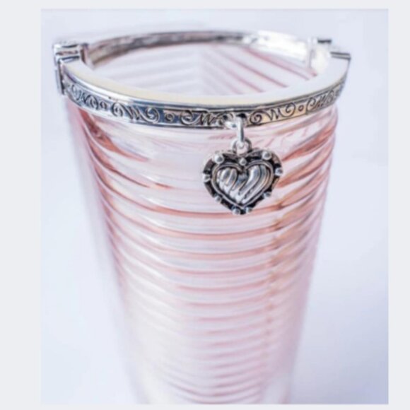 Jewelry - New Silver Tone Heart Charm Stretch Bracelet